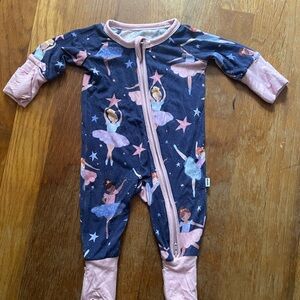 Little Sleepies Ballet Stars Kids One Piece - Navy and Pink